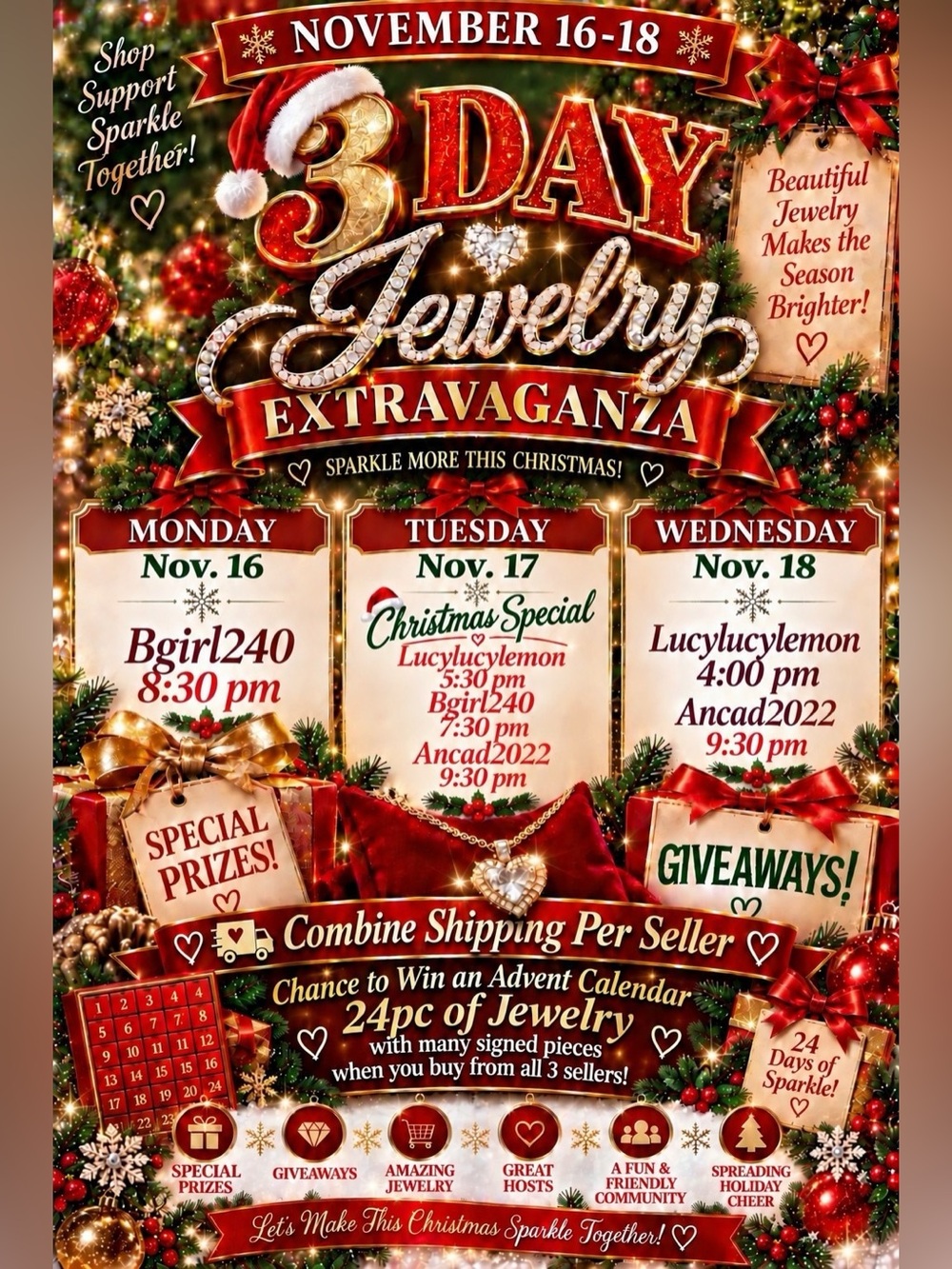 3 DayJewelry Extravaganza!!! Nov 16